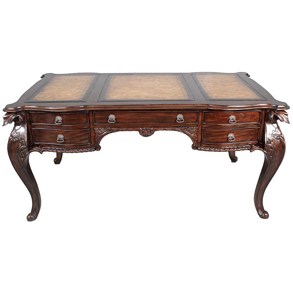 Carved Antique Drop-Front Writing Desk - Design Toscano