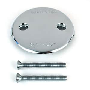 Two-Hole Bathtub Overflow Plate Includes Overflow and Screw in Chrome