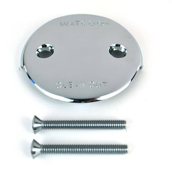 Watco Two-Hole Bathtub Overflow Plate Includes Overflow and Screw in Chrome