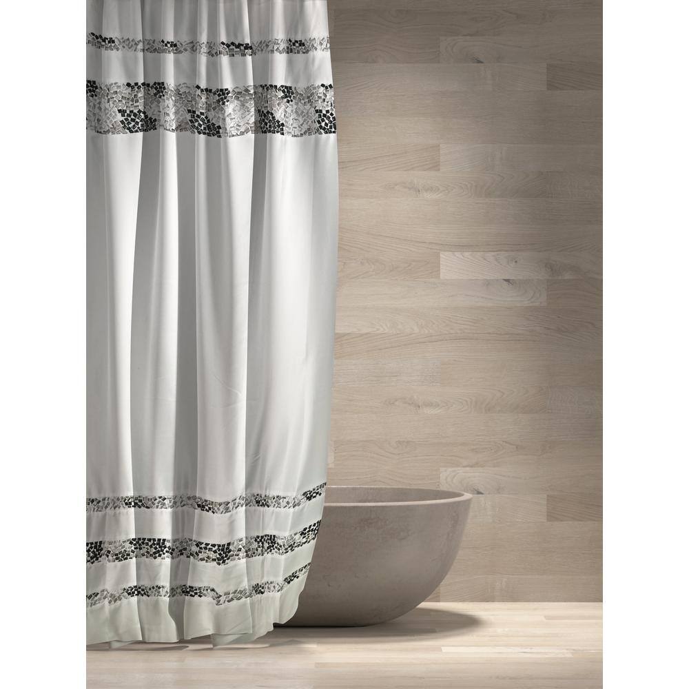 72 in. x 96 in. Spa Black Shower Polyester Curtain price history on PriceWatchPro