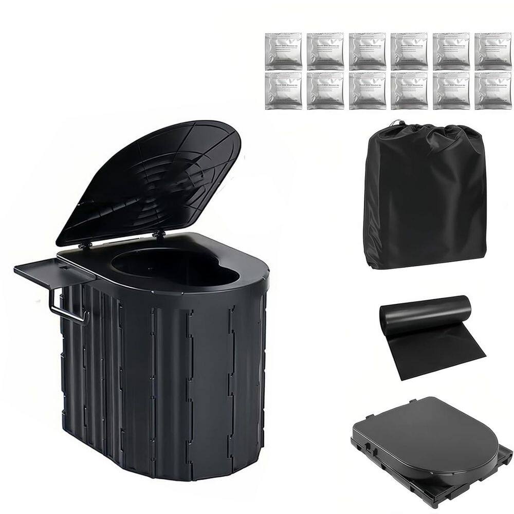 Non-electric 12 Gal. Waterless Composting Toilet System with Handle and Detachable Bracket Gray for Camping Travel price history on PriceWatchPro