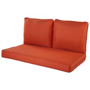 46 in. x 26 in. 2-Piece Universal Outdoor Deep Seat Loveseat Cushion in Coral (1-Pack)