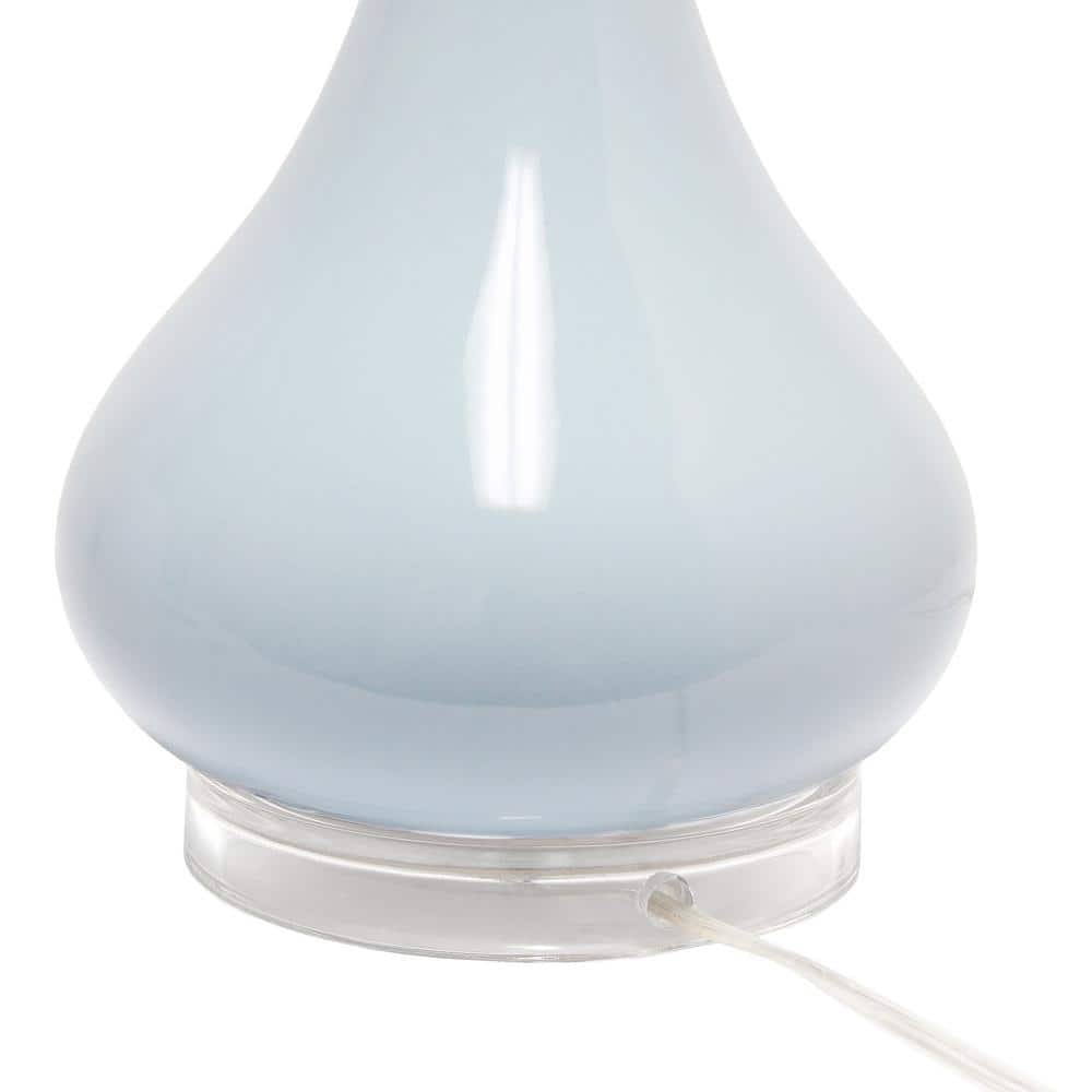 Elegant Ceramic Teardrop Table Lamp in Light Blue with Fabric Shade