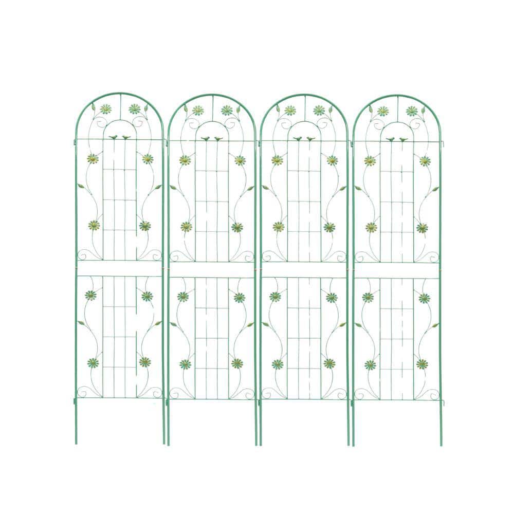 86.7 in. x 19.7 in. Metal Garden Trellis Rustproof Trellis for Climbing Plants Outdoor Flower Support Green (4-Pack) price history on PriceWatchPro