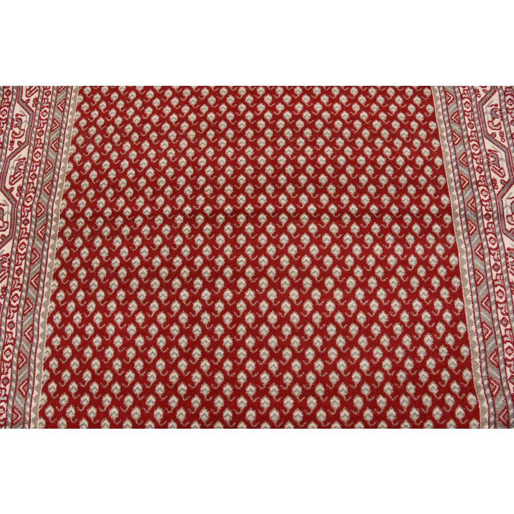 Red and Ivory Rectangular Synthetic Woven Area Rug