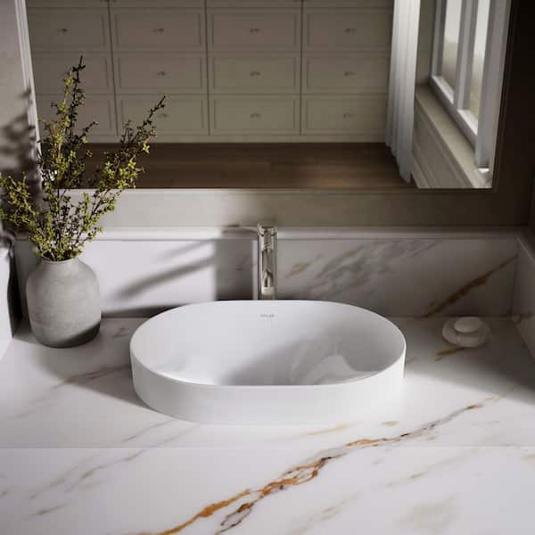 KOHLER Chalice 22.9 in. x 14.81 in. Vessel Bathroom Sink in White