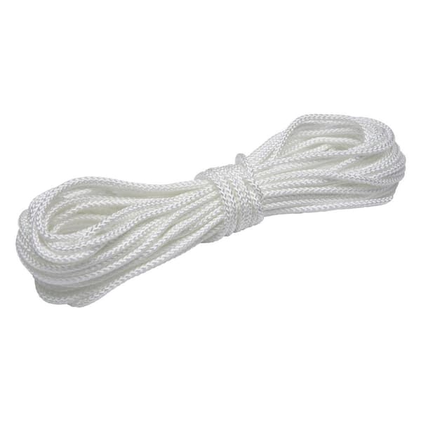 Everbilt 1/8 in. x 48 ft. White Braided Nylon and Polypropylene Cord