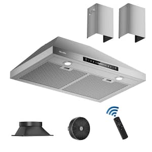 30 in. 763 CFM Convertible Wall Mount Range Hood in Stainless Steel with Hard Mesh Filters and Lights
