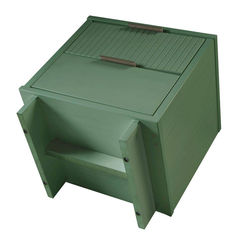 Granville Sage Green Modern Nightstand with Ribbed Drawer Front