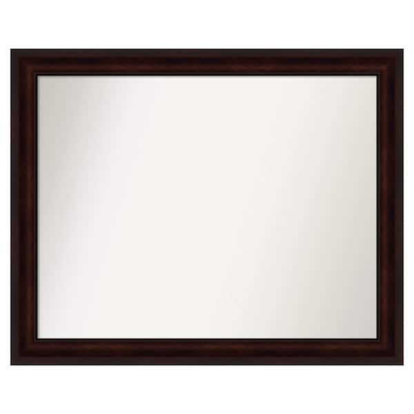 Amanti Art Coffee Bean Brown 41.25 in. x 33.25 in. Custom Non-Beveled Satin Recycled Polystyrene Framed Vanity Wall Mirror