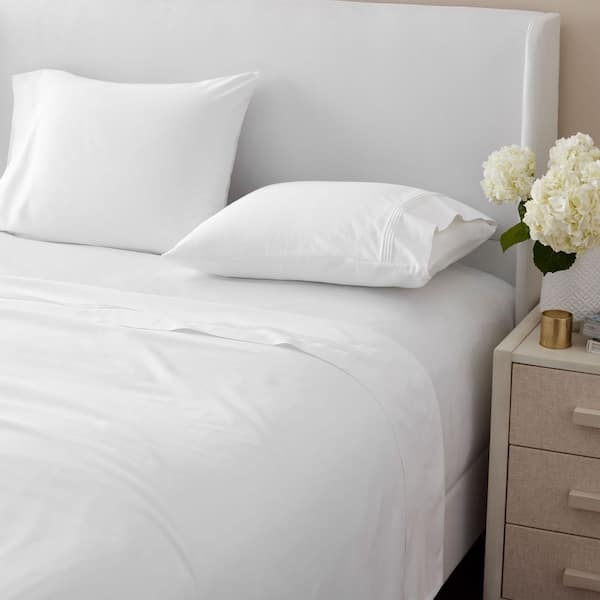 Legends Hotel Egyptian 4-Piece White Cotton Sateen California King Sheet Set
