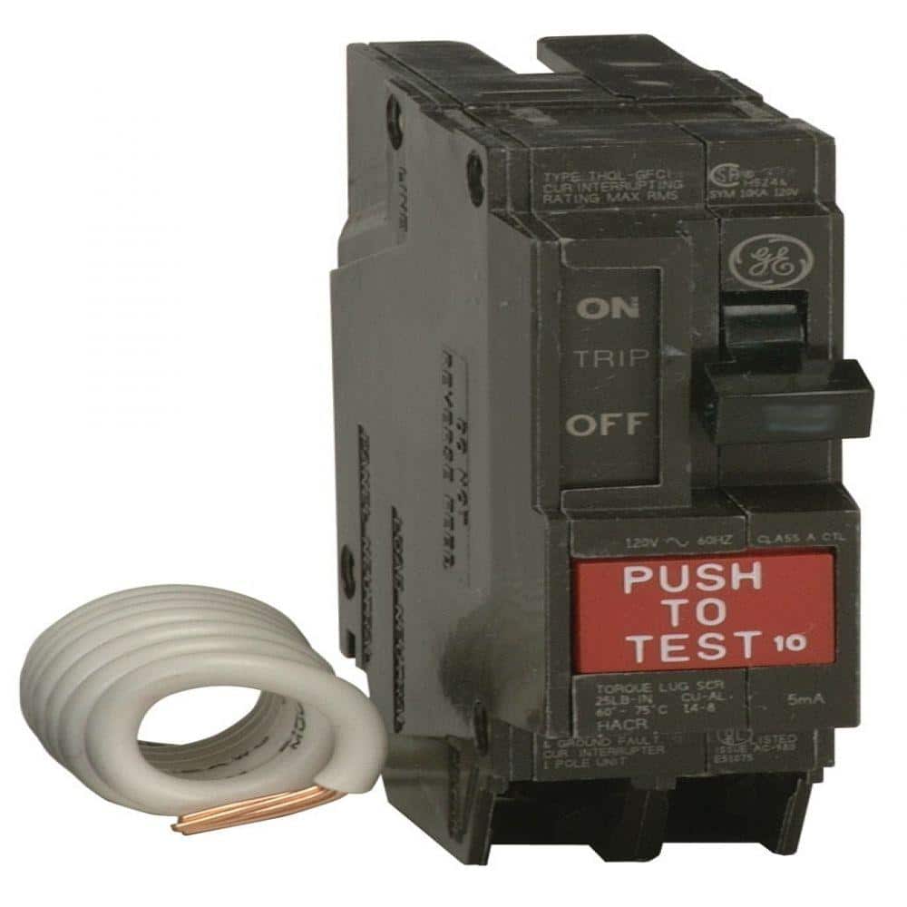Quick Break Switch GE Q-Line 20-Amp Single Pole Ground Fault Circuit Breaker THQL1120GFP ...