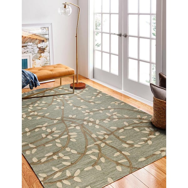 Verona Lt. Green 8 ft. x 10 ft. (7'6" x 9'6") Floral Transitional Area Rug