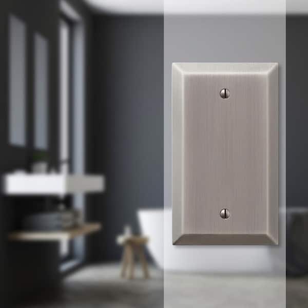 Metallic 1 Gang Blank Steel Wall Plate - Antique Nickel