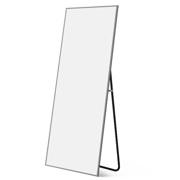 Unbranded 23.62 in. W x 70.87 in. H Rectangular Framed Wall Bathroom Vanity Mirror in Sandy Gray