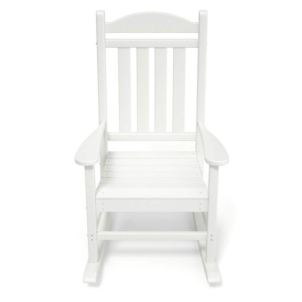UPLAND White Plastic Composite Outdoor Rocking Chair RC-HE01-WT - The ...