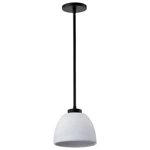 Collins 1-Light Matte Black Transitional Mini Pendant Light with Matte Black Ceramic Shade