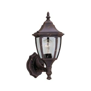 Waterbury 14.25 in. Autumn Gold 1-Light Outdoor Line Voltage Wall Sconce with No Bulb Included