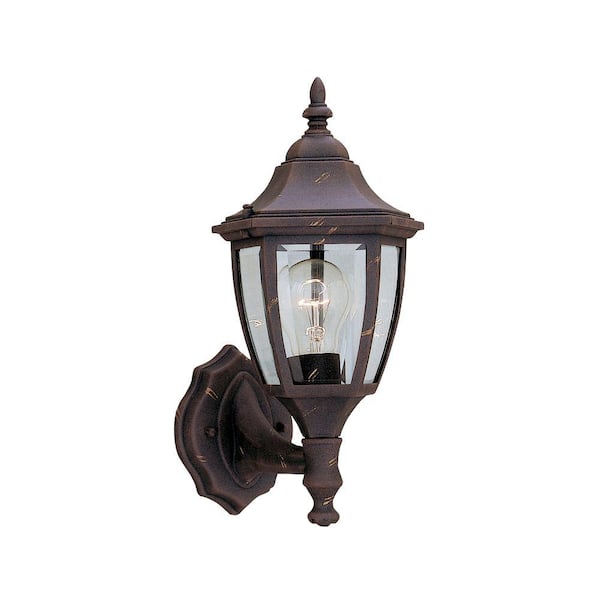Designers Fountain Waterbury 14.25 in. Autumn Gold 1-Light Outdoor Line Voltage Wall Sconce with No Bulb Included