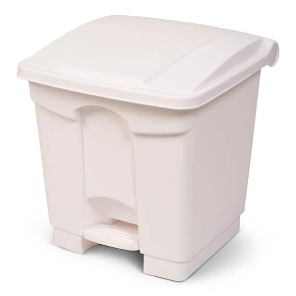 Toter 8 Gallon White Fire Retardant Step-On Trash Can