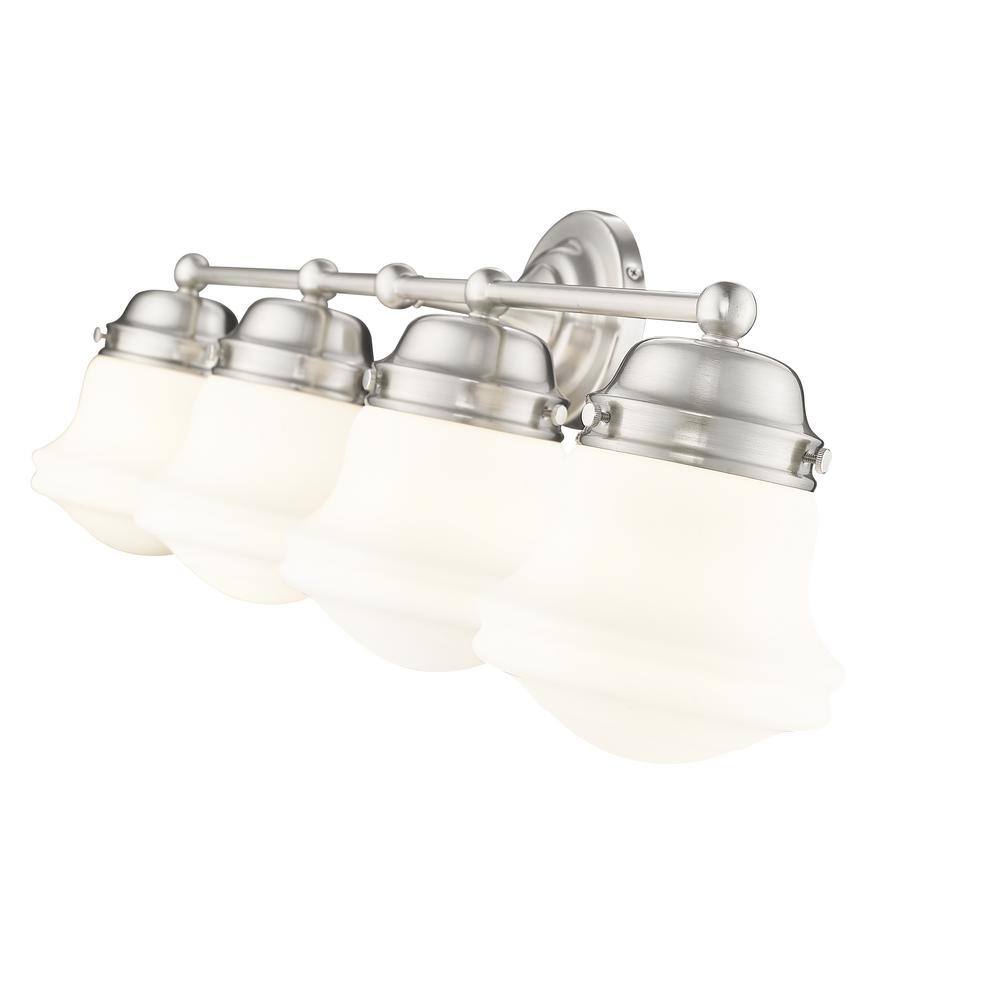 Vaughn 31.5" Brushed Nickel Vanity Light with Opal Glass Shades