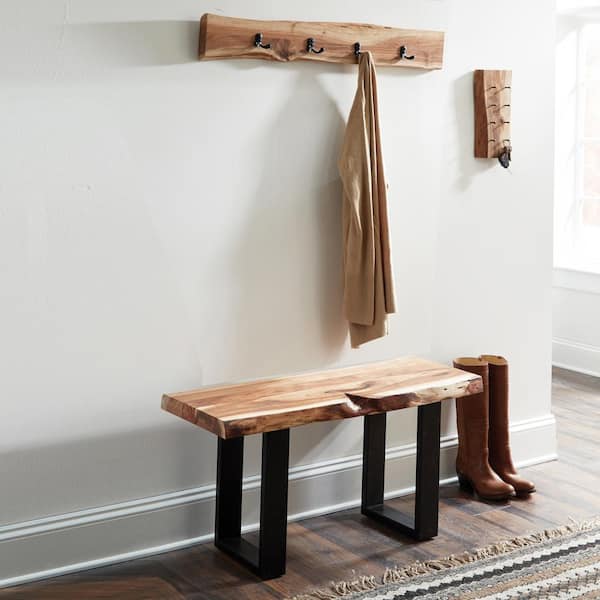 Alaterre Furniture Alpine Natural Live Edge Wood 36 in. Natural Coat Hooks  AWAA2320 - The Home Depot