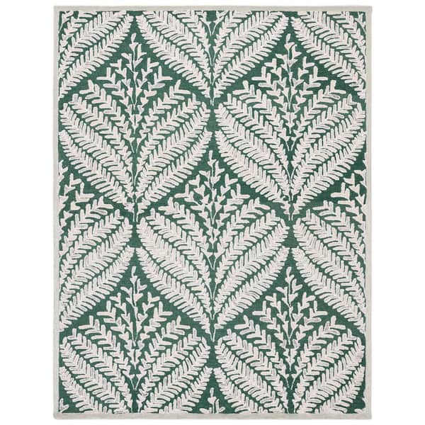 Capri 10 ft. x 14 ft. Dark Green/Ivory Abstract Area Rug