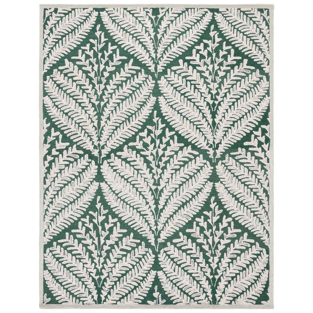 SAFAVIEH Capri 6 ft. x 9 ft. Dark Green/Ivory Abstract Area Rug