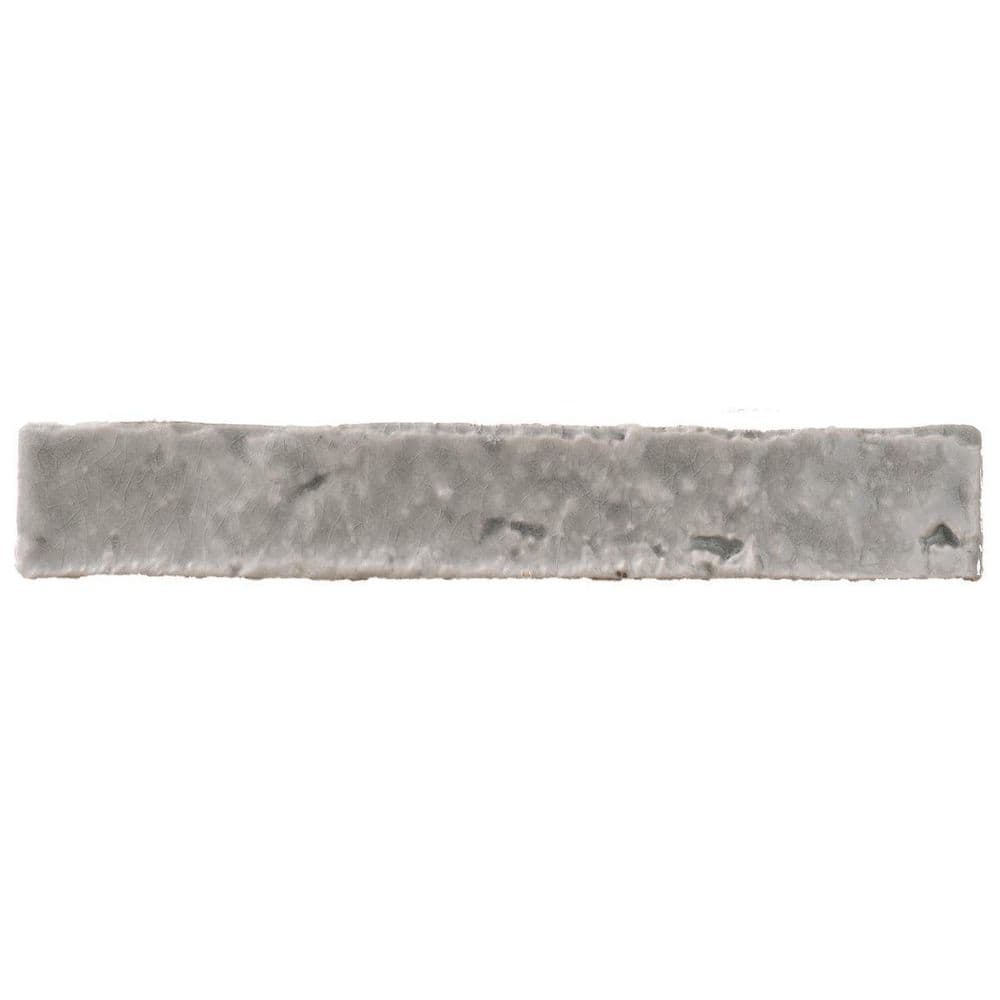 Virtuo Agata Gray 1.45 in. x 0.39 in. Polished Crackled Ceramic Subway Wall Tile Sample price history on PriceWatchPro