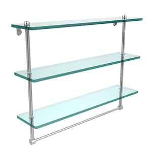 Allied Brass 22 in. L x 15 in. H x 5 in. W 3-Tier Clear Glass