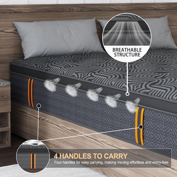 Queen Size Medium Firm Hybrid Cooling Gel Memory Foam Mattress 12 in. Bed-in-a-Box Mattress with Motion Isolation