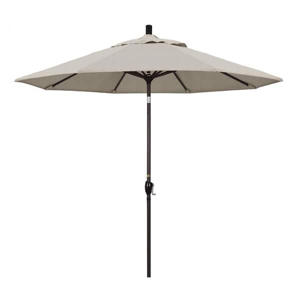 California Umbrella 9 ft. Aluminum Push Tilt Patio Umbrella in Granite Olefin