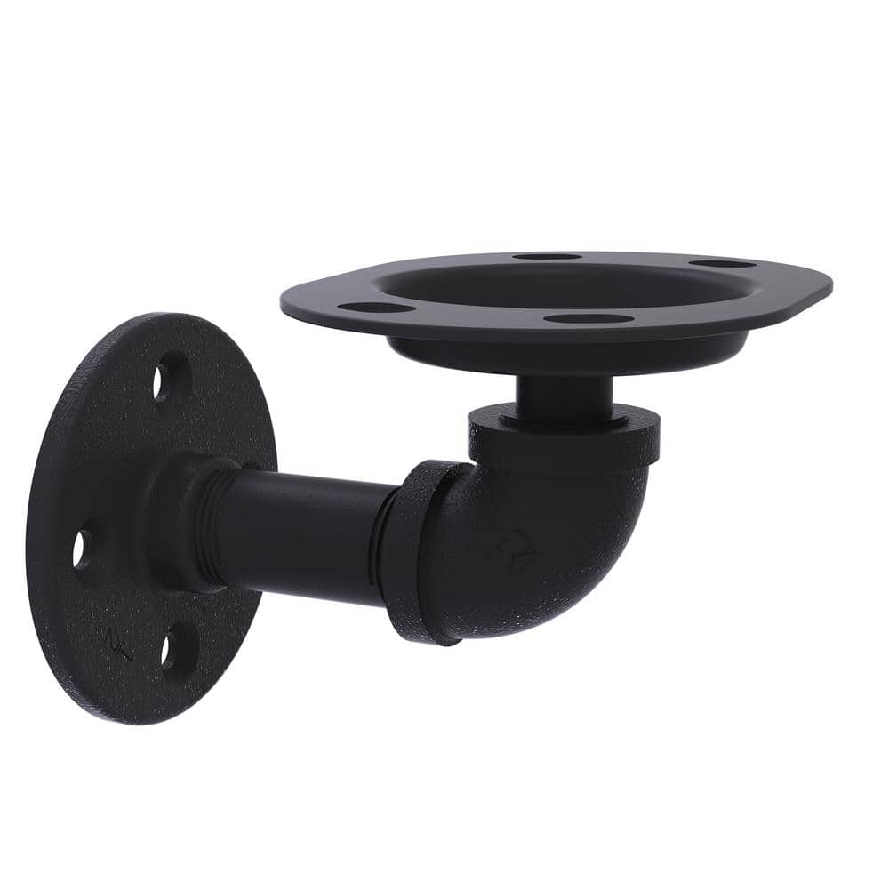 Allied Brass Pipeline Collection Wall Mounted Toothbrush Holder in Matte Black P650WTHBKM