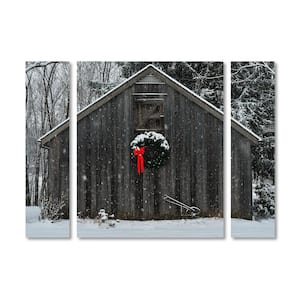 30 in. x 41 in. "Christmas Barn in the Snow" by Kurt Shaffer Printed Canvas Wall Art