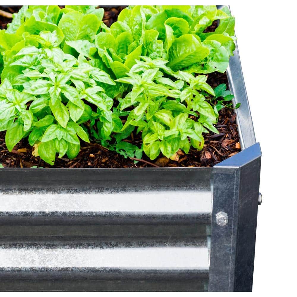 Galvanized Steel Square Elevated Garden Bed