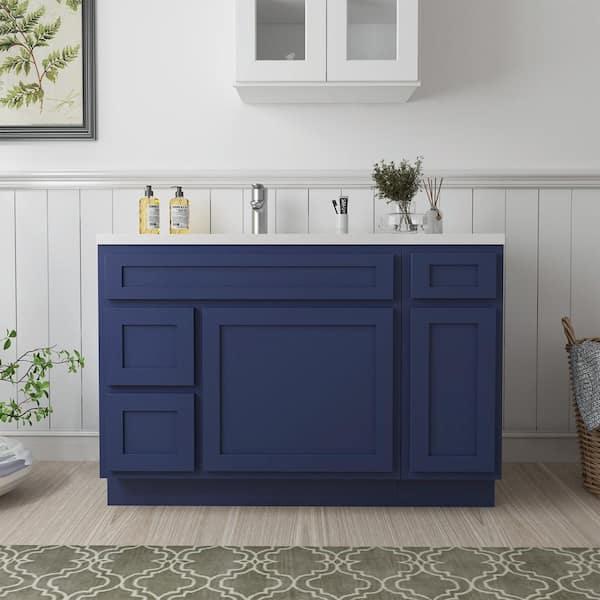 Vanity Art 48 in. W x 21 in. D x 32.5 in. H Bath Vanity Cabinet without Top in Blue