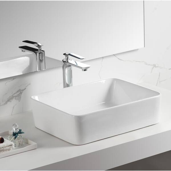 Dyconn 19.3 in. x 14.76 in. Vessel Sink in White Dyconn 19.3 in. x 14.76 in. Vessel Sink in White
