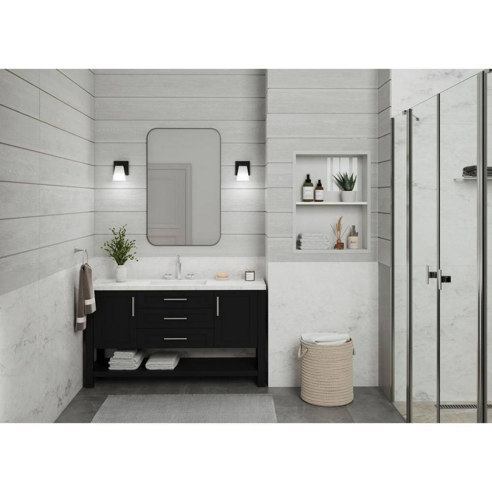 Matte Black Steel One-Light Vanity Fixture