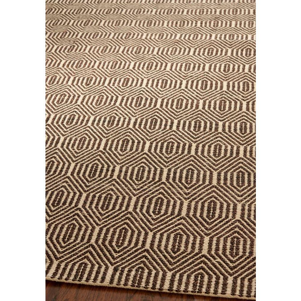 Brown Geometric Flat Woven Synthetic Area Rug, 4' x 6'