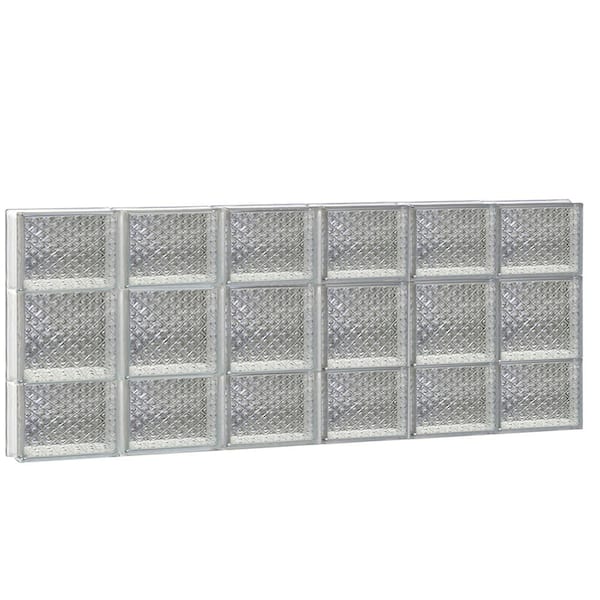 Clearly Secure 46.5 in. x 19.25 in. x 3.125 in. Frameless Diamond Pattern Non-Vented Glass Block Window