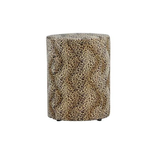Lux Home Tyler 23 in. Leopard Animal Print Round Stool