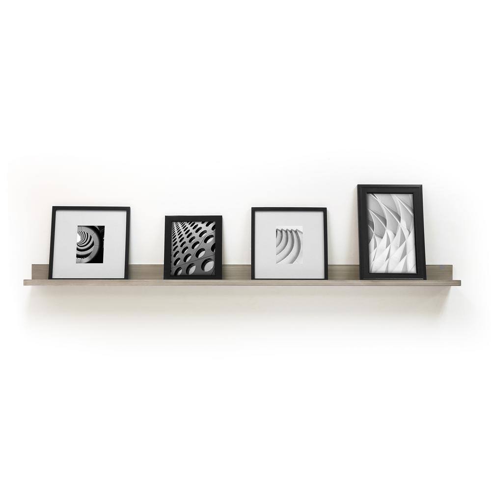 Driftwood Gray 72" MDF Picture Ledge Shelf