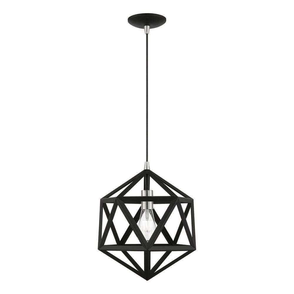 Black and Brushed Nickel Geometric Mini Pendant Light