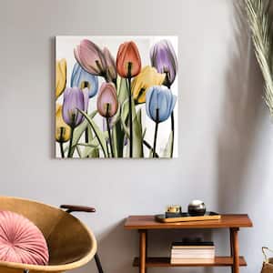 "Tulip Scape X-Ray II" Frameless Free Floating Tempered Glass Panel Graphic Wall Art