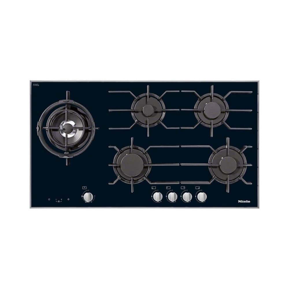 Miele 36 in. Gas on Glass Cooktop in Black with 5 Sealed Burners