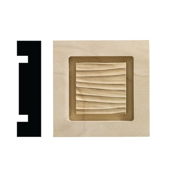 Ornamental Mouldings Wave Collection 13/16 in. x 3-1/4 in. x 3-1/4 in. White Hardwood Casing Door and Window Corner Block Moulding