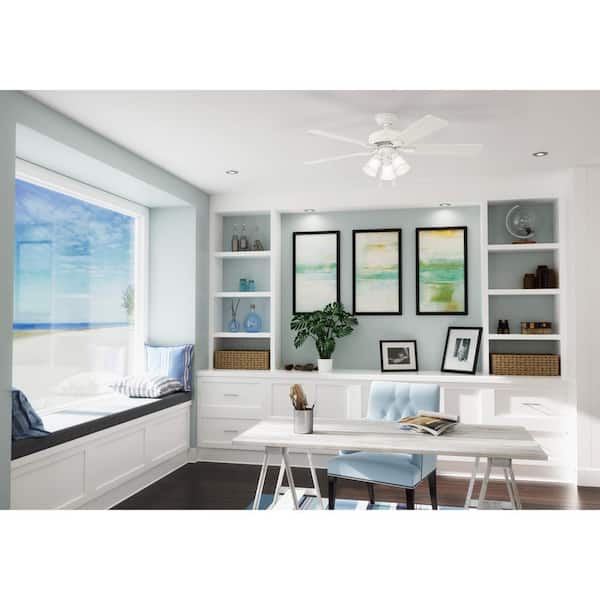 Hunter Swanson 52 in. Fresh White Indoor Ceiling Fan with LED Light Kit and Pull Chain