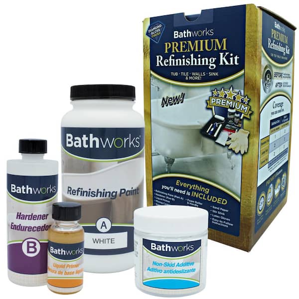 Reviews for BATHWORKS 22 oz. DIY Bathtub Refinish Kit with SlipGuard in White | Pg 1 - The Home ...
