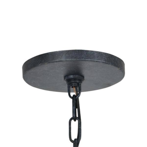 Black Charcoal Outdoor Chandelier with White Glass Panels