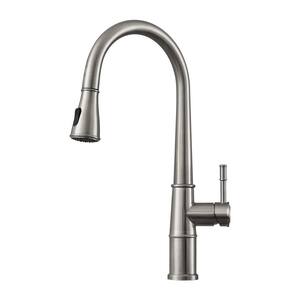 Single Handle Pull Down Sprayer Kitchen Faucet with Spot Resistant, Pull Out Spray Wand in Brushed Nickel